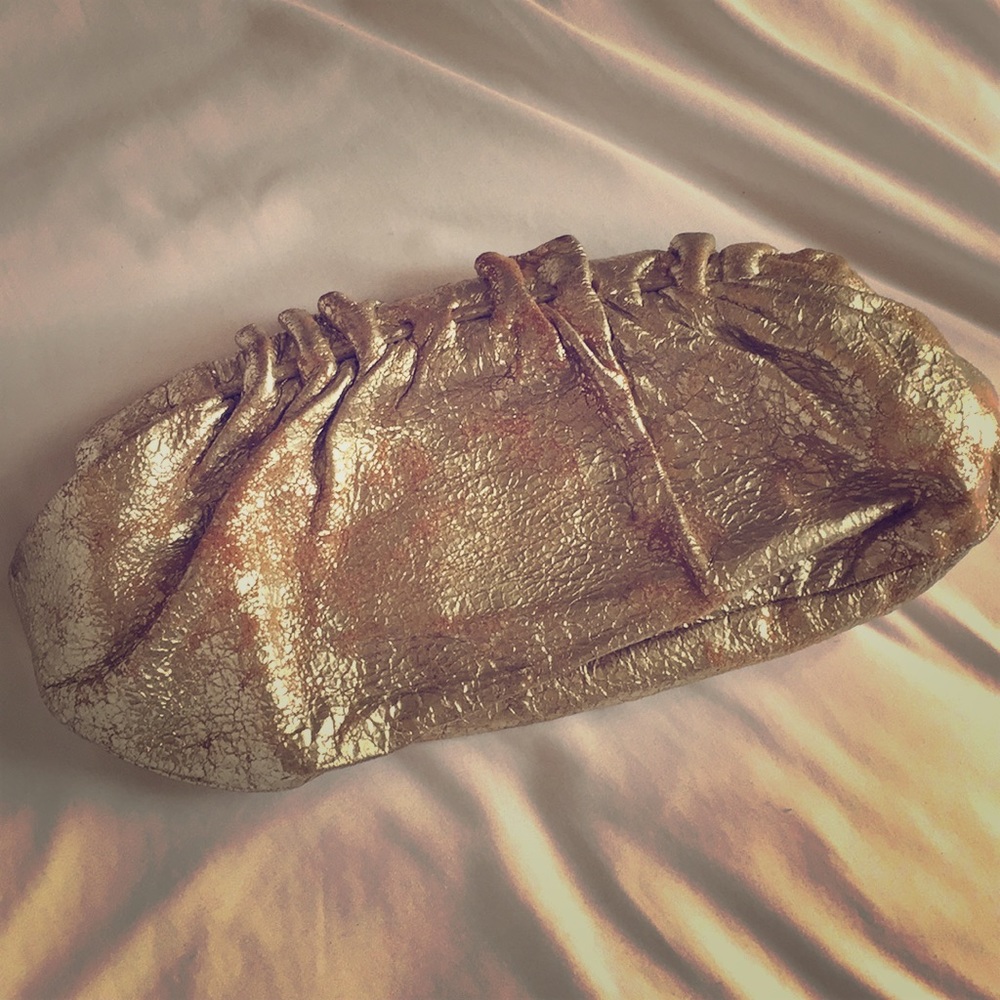 Banana Republic soft leather gilded clutch